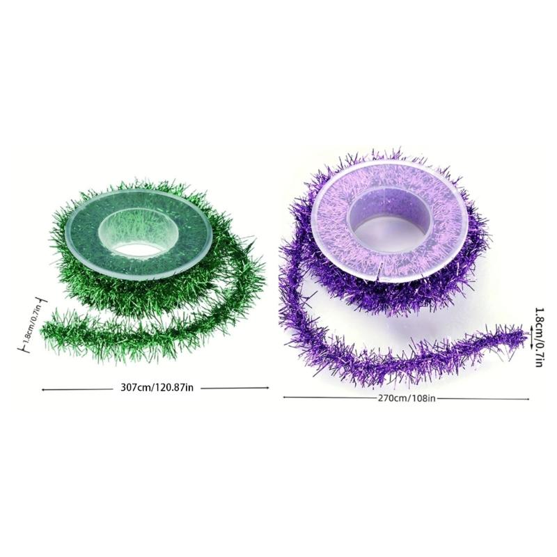 Wire Garlands Tinsel Ribbon Hangings Rattans Tree Ornament Wedding Party Colorful Ribbon for DIYs Craft Bows Gift Wrapping