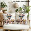 2pcs Cute Giraffe Family Throw Pillow Covers 18x18 Inch Bohemian Floral Sunglasses Decorative Pillowcases for Sofa Bedroom