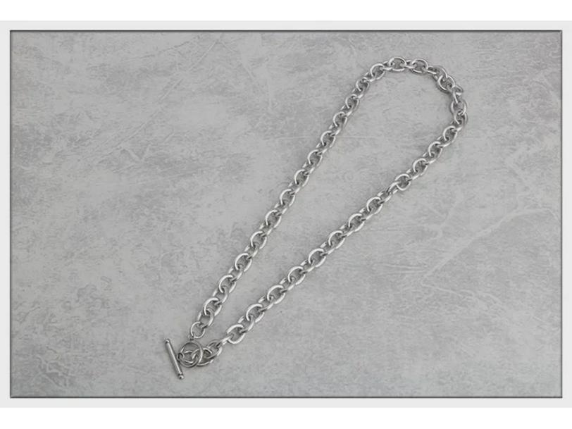 Colar Corrente de Suéter Unissex Titânio Aço Fivela OT Hip-Hop