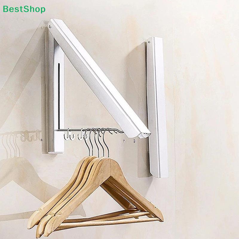 Foldable Wall-Mounted Clothes Hanger Rack - Space-Saving Aluminum Folding Hook Organizer for Bathroom,Bedroom & Laundry Room