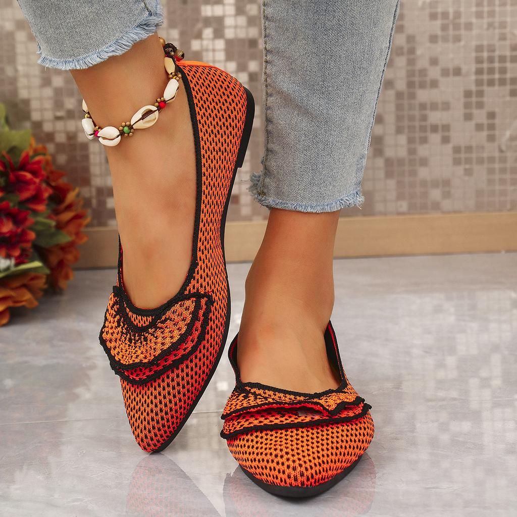 N Nü Spring/Summer New Pointed Toe Flat Single Shoes Large Size Fashion Flying Weaving One Step Casual Women's Shoes