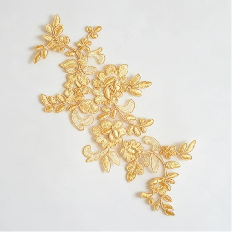 10Pcs Floral Lace Applique Pair Embroidery Flower Patch Sew On Lace Motif For Wedding Dress Garment Decoration