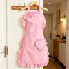 Oil-Proof Ruffle Apron Waterproof Nail Salon Apron Waitress Cosplay Sweet Heart Apron  Cooking