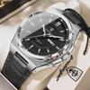 POEDAGAR Luxury Fashion Man Wristwatch Waterproof Luminous Date Week Big Dial Quartz Men's Watches Casual Leather Men Watch