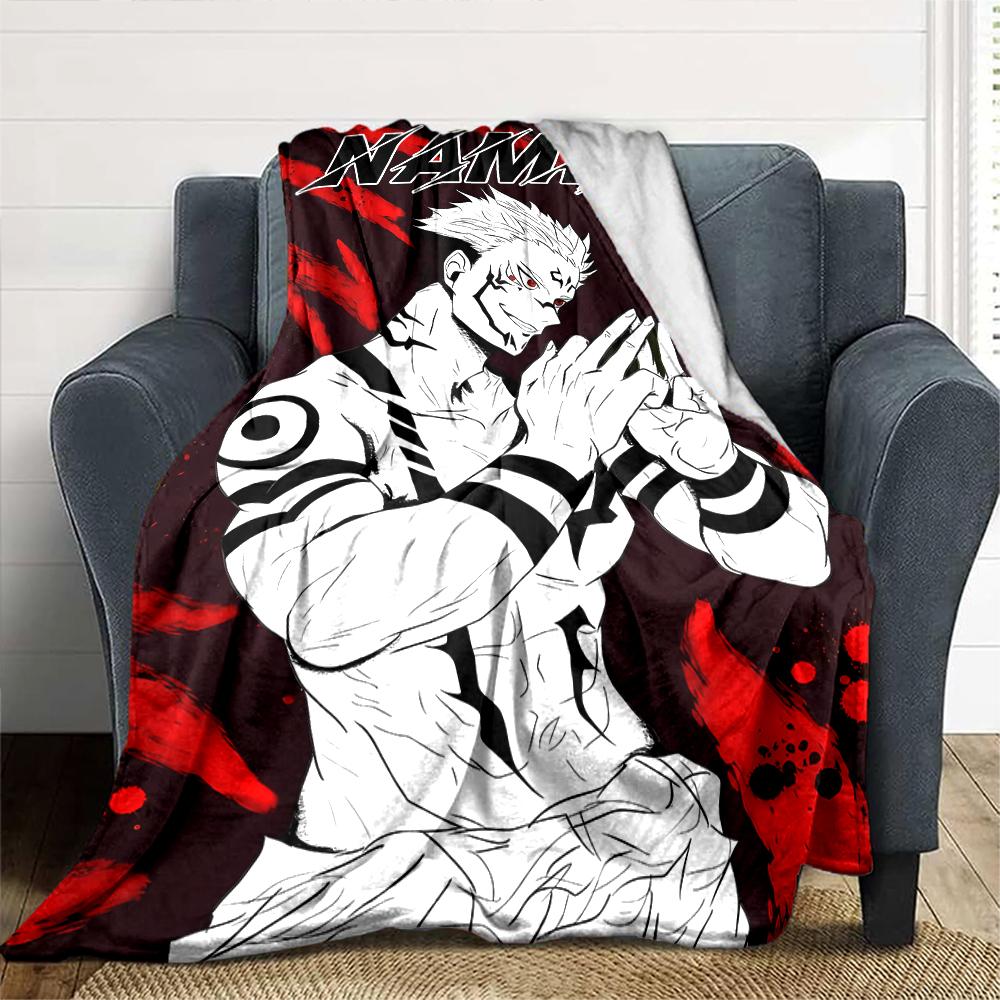 Customiz Name Personality Jujutsu Kaisen Sukuna and Tiger Staff Blanket Soft &Warm Sofa Office Bed Travel Lunch Break Blanket, Gift Suitable All Seaso