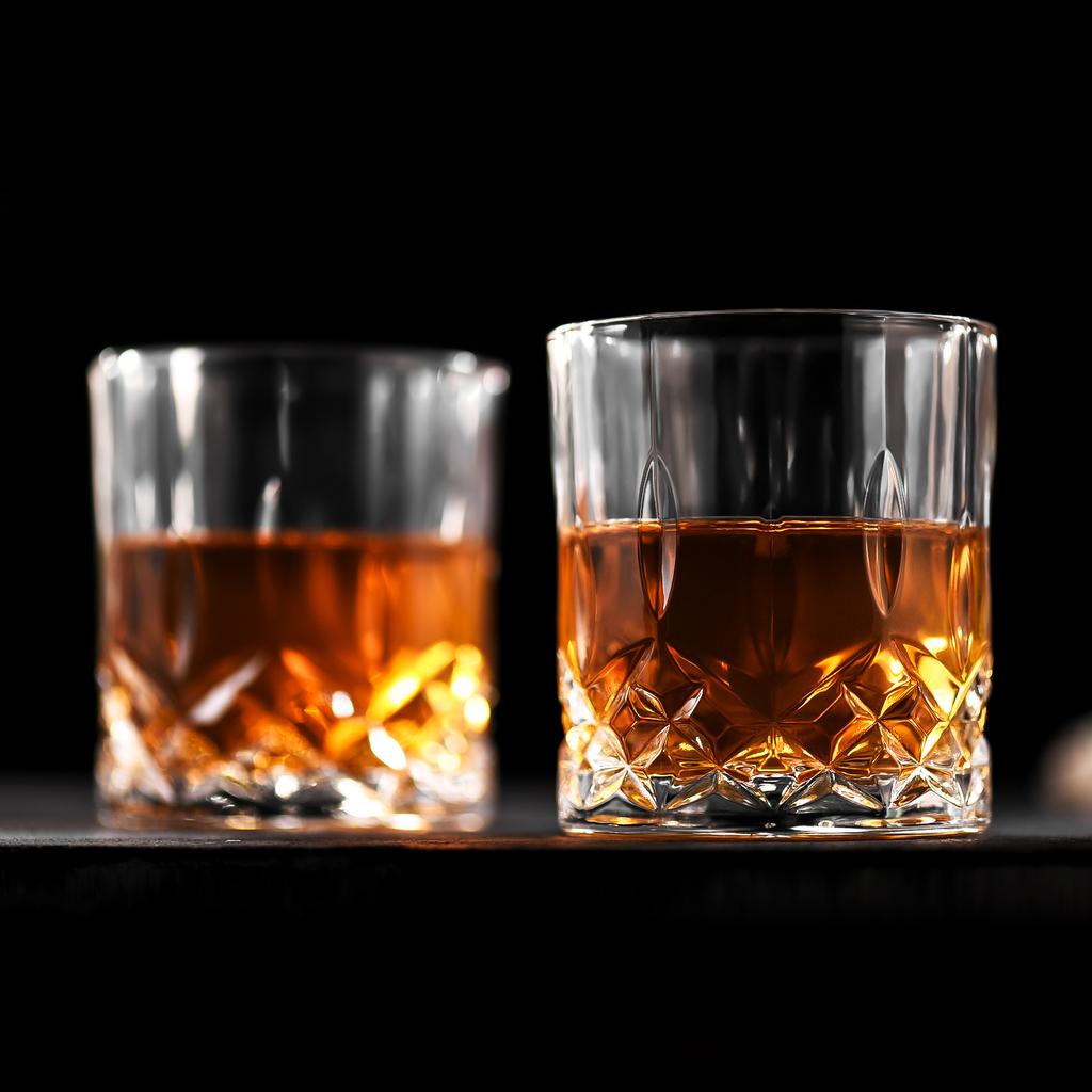 Whiskey Glasses Set of 4, Old Fashioned Glasses 10oz Crystal Glasses with Luxury Box for Scotch Bourbon Liquor Cocktail