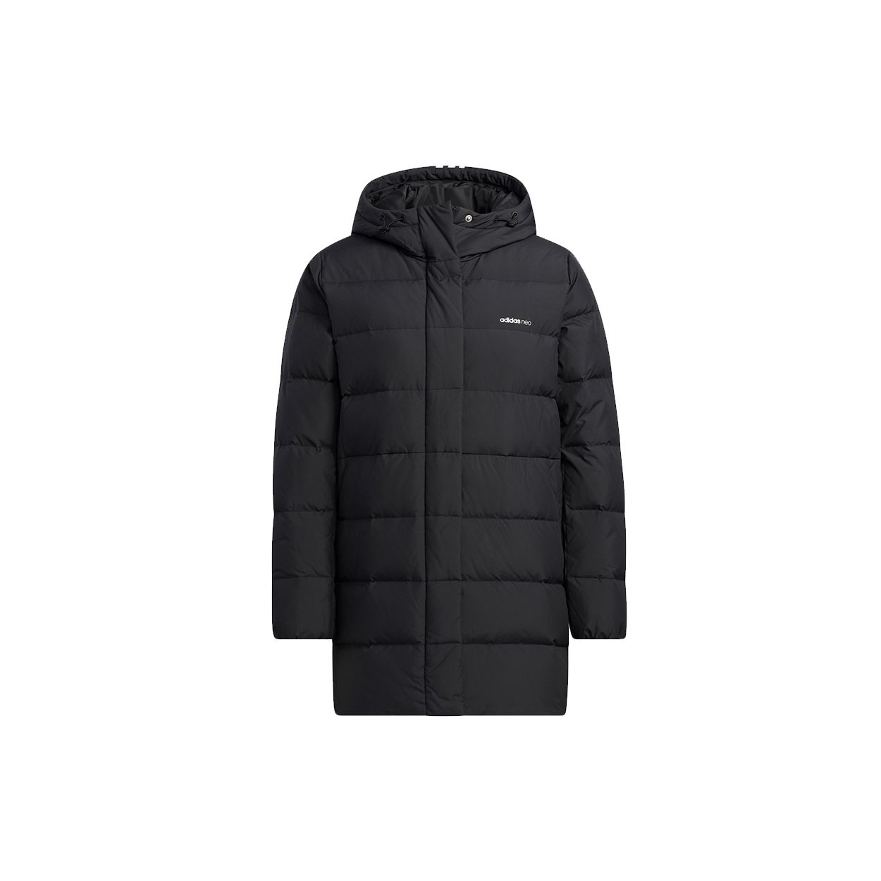 Adidas Neo Hooded Down Jacket Casual Winter Coat Women Black HF0499 S