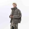 Winter Thick Cotton Jacket Embroidered Stand Collar Loose Warm Coat Men Couple American Style