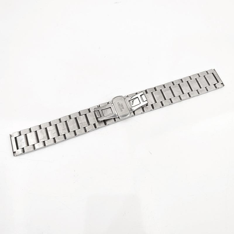18Mm Three Beads Solid Stainless Steel Strap Butterfly Buckle Metal Stainless Steel Bracelet Watch Accessories