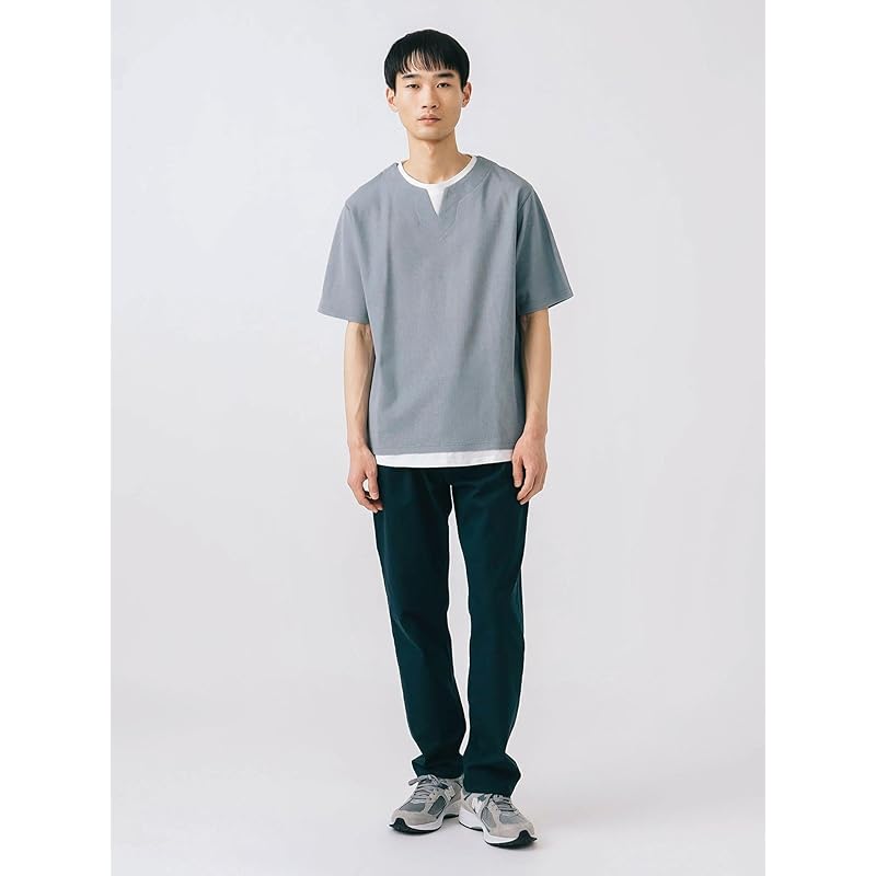 [Beams Heart] Absorbs Water and Dries Quickly, Cool To the Touch S/S TEE Slit Neck Fake Layer T-shirt Men's SMOKE_BLUE M 42040331286