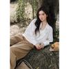 French Retro Embroidered Floral Lace Blouse