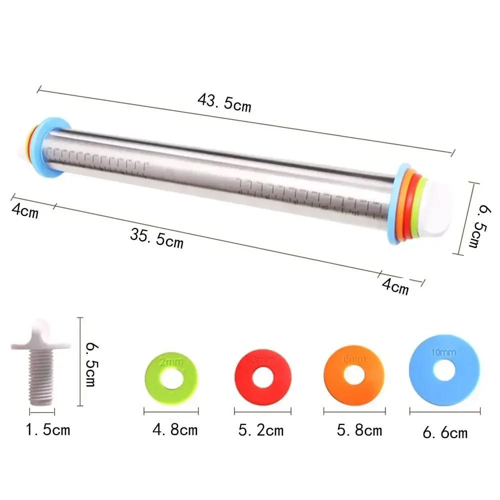 Edelstahl Verstellbares Nudelholz Silikon Backmatte Antihaft Fondant Teig Ausrollmatte Ofenauskleidung Küchenutensil