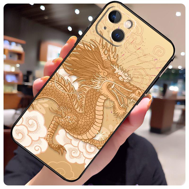 Chinese Dragon Case For iPhone 16 Pro Max 14 13 12 11 15 17 Pro Max mini 15 16 Plus 16e 17 Air Phone Cover