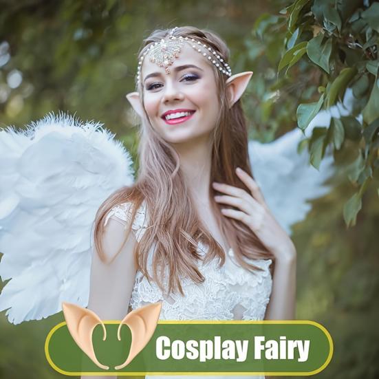 10 Pairs Fairy Pixie Elf Ears Soft Pointed Fairy Ears Party Cosplay Dress Up Costume for Halloween Elven Masquerade Makeup Accessories