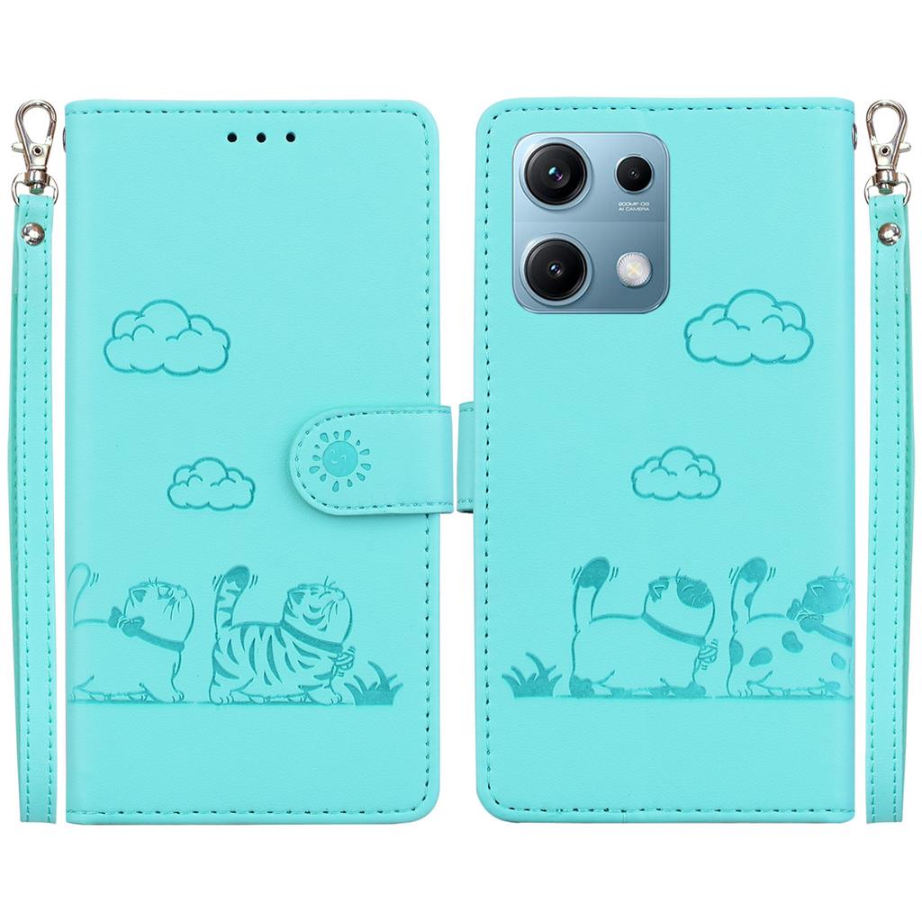 For Xiaomi Redmi Note 14S 4G Case RFID Blocking Kitten Pattern TPU + PU Leather Phone Cover