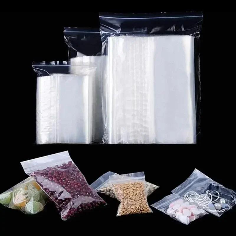 500pcs Thickened PE Zipper Self Sealing Bag, Transparent and Reusable Small Packaging, Jewelry Storage Bag, Gift Packaging Bag