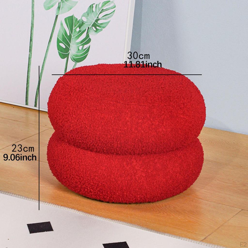 Dekorativní kulatá otomanová stolička, stabilní a pohodlná pro pohovku, podnožka, obouvání