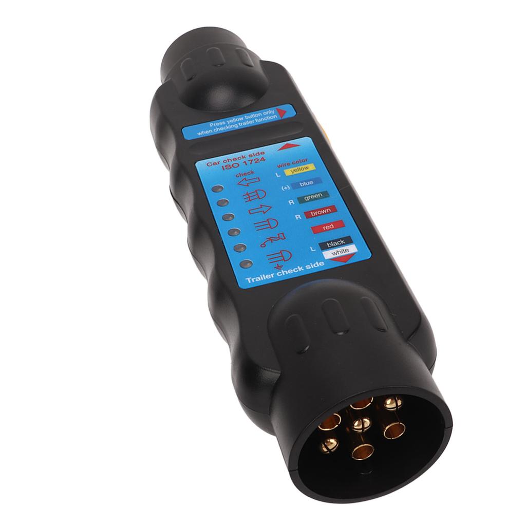 12V 7-pinowy Tester Obwodu Elektrycznego Świateł Przyczepy do Holowania Wtyczka Gniazdo Narzędzie Diagnostyczne do Przyczep, Przyczep Kampingowych, Koniowozów