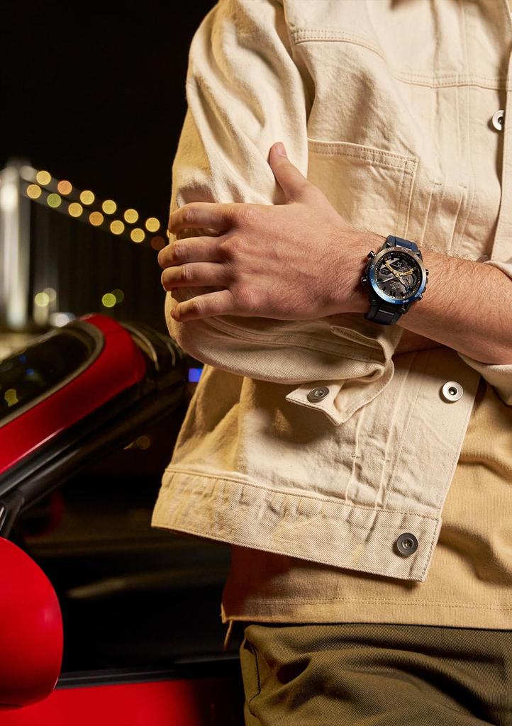 Casio Edifice Nighttime Drive Series Watch with Solar Sapphire Navy Bluetooth, Powered, Crystal, ECB-2000YNP-1AJF, Men's,