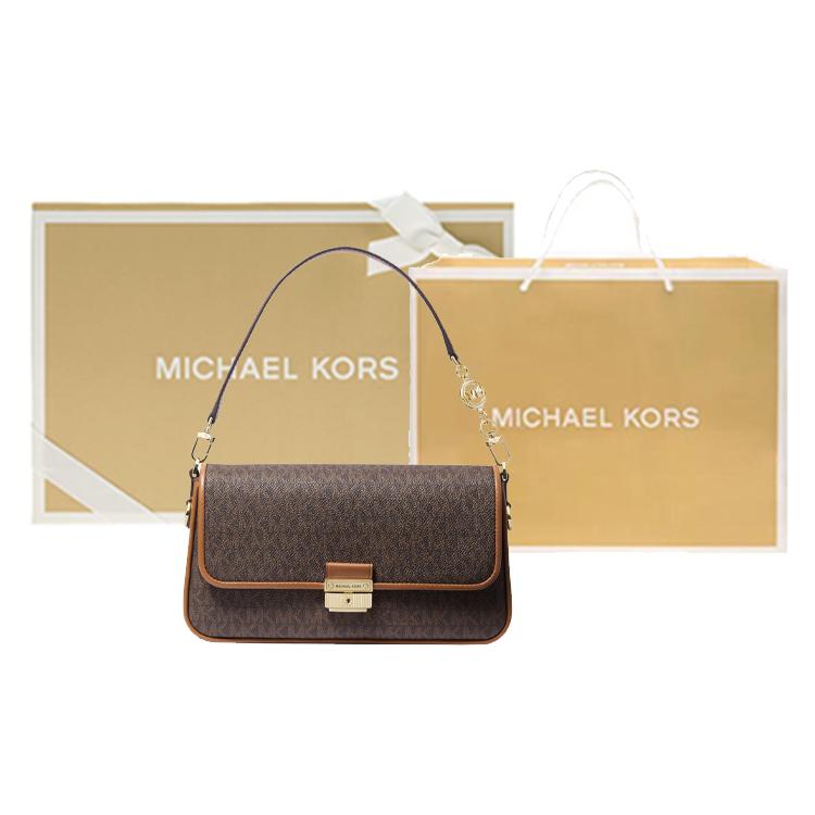 New MICHAEL KORS Bradshaw Cow Leather Baguette Bag, Shoulder Bag, Handbag Women's 30S1G2BL1B-252