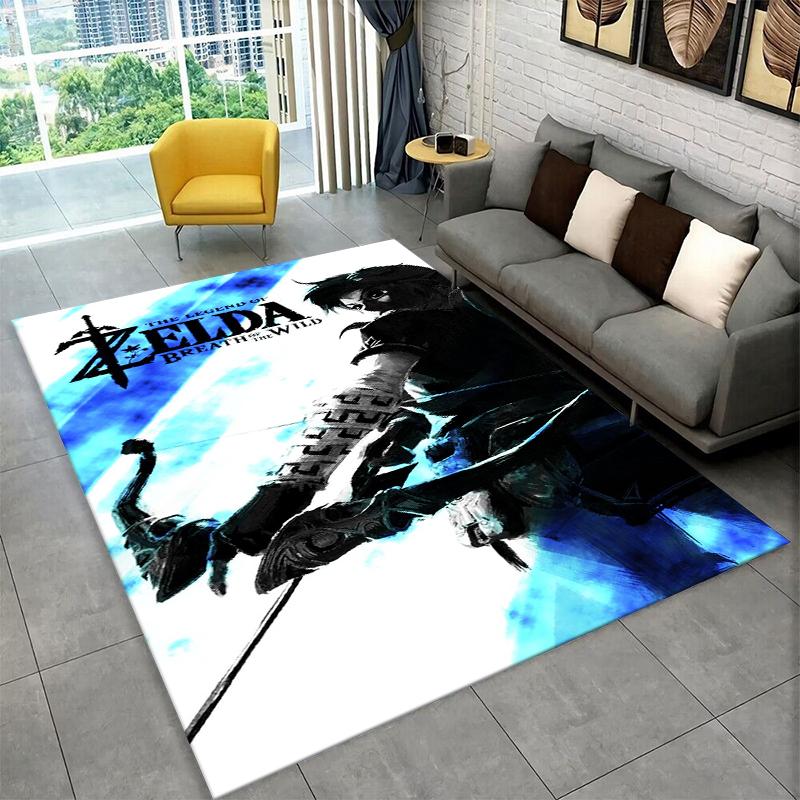 Classic Game Z-Zelda Cartoon Link Carpet Rug for Playroom Bedroom Living Room Sofa Home Decor,kid Area Rug Non-slip Floor Mat