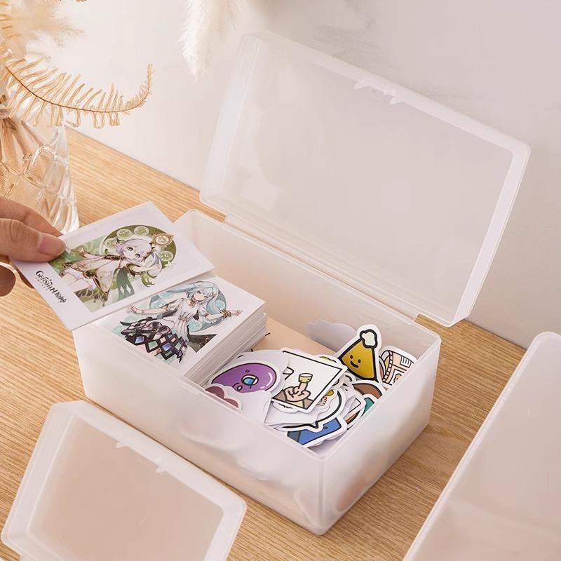Card Storage Box Transparent Desktop Small Items Sundries With Lid Storage Box Card Drawer Storage Box Organizing Box