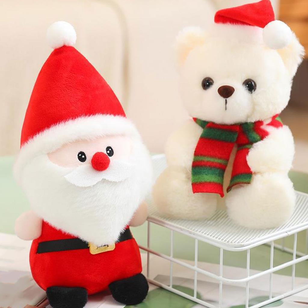 Christmas Sturdy Plush Lovely Bear Toy Soft Stuffed Animals for Holiday Gifts Giving Household Bedroom Decoration