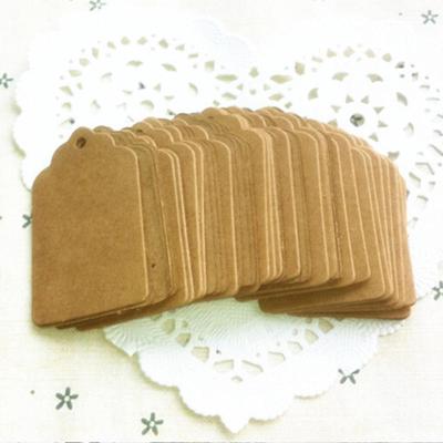 100x Kraft Paper Hang Tags Birthday Party Favor Gift Label Brown Cards