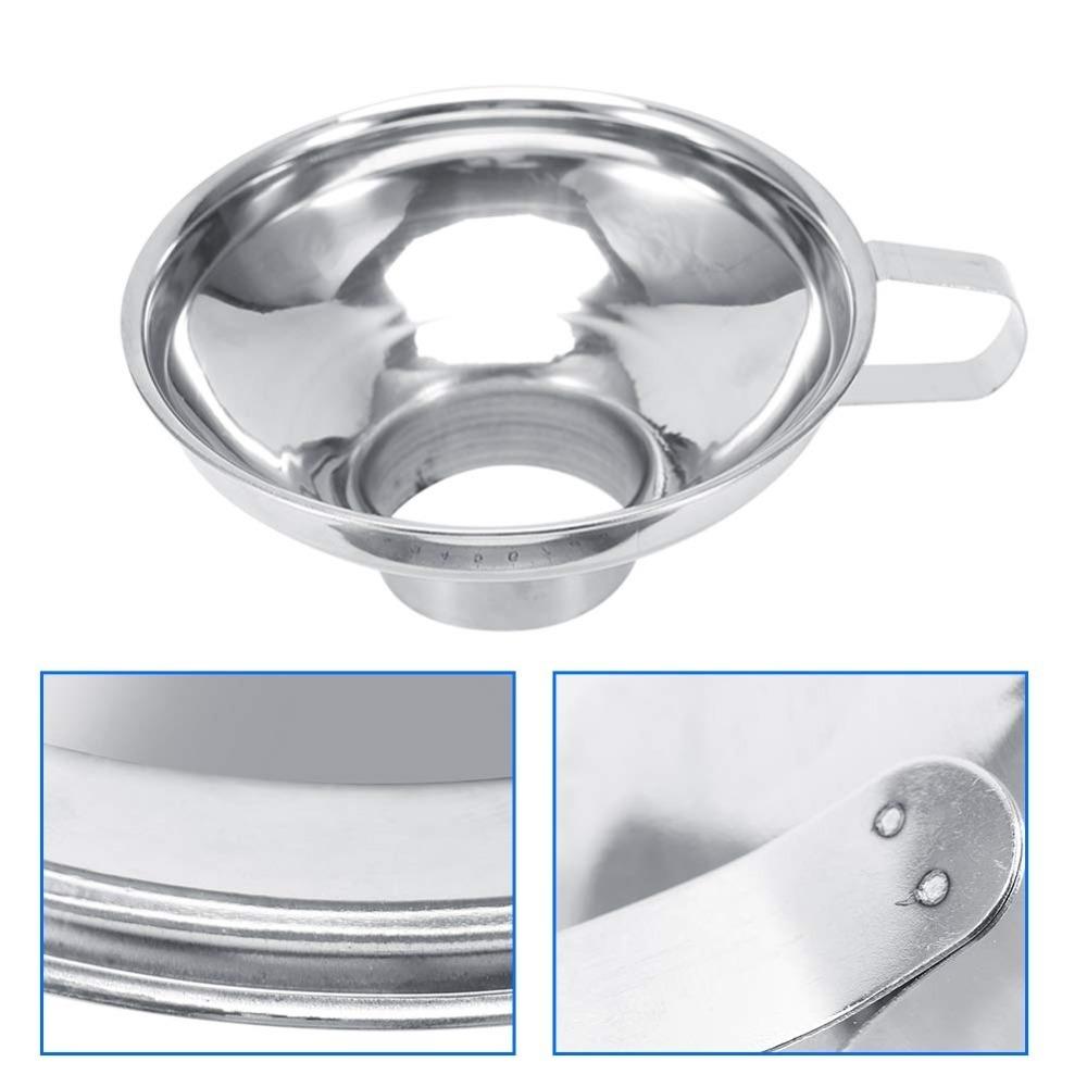 Wide Mouth Canning Funnel with Handle for Mason Jars, Stainless Steel Kitchen Funnel Strainer for Regular and Wide Mouth Jars
