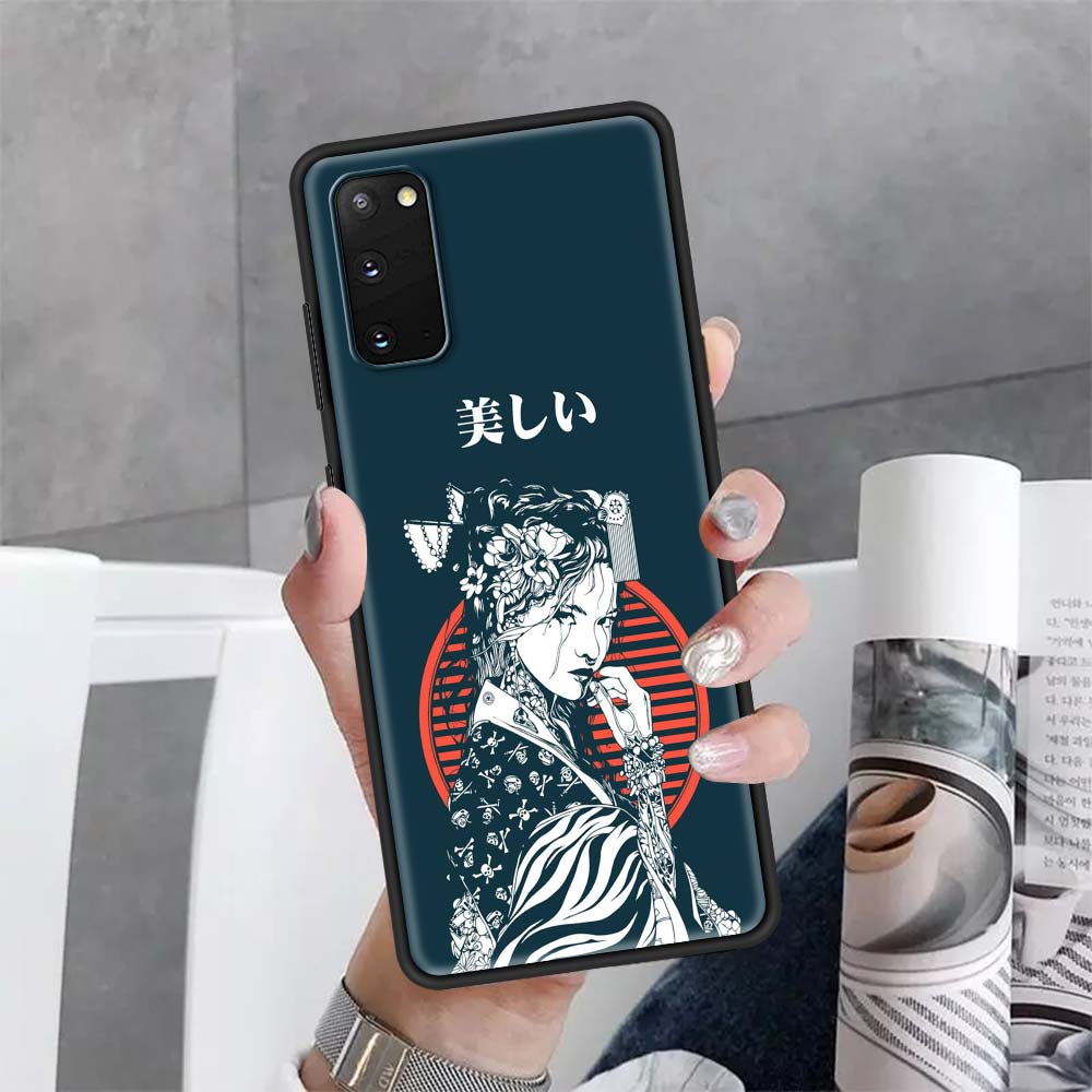 Soft Phone Case For Samsung Galaxy Note 20 Ultra 10 Lite S10 Plus S20 FE 5G 9 8 Back Cover S21 Funda Japanese Style Art Japan