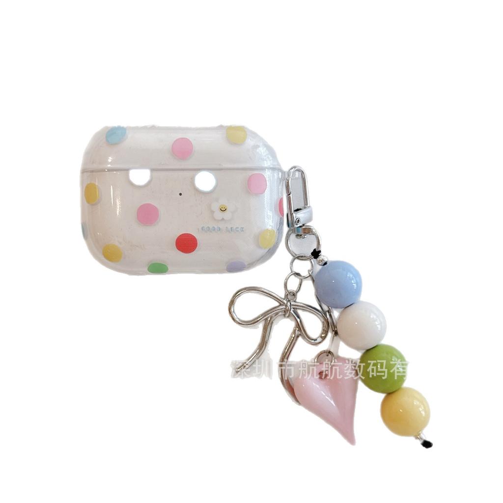 Clear and playful color cute polka dots for AirPods protective case Pro protective case AirPods1 earphone case