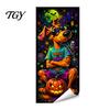 Halloween Yard Horror Accessories Wall Stickers Trash Can Decal Stickers, Spooky Skull Ghost Durable Facade Decals for Outdoor Garbage Cans,