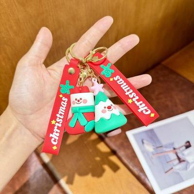 Kreslená vánoční klíčenka Roztomilý Santa Claus Los Vánoční strom Klíčenka Přívěsek na batoh Dekorace Doplňky Dárky k roku