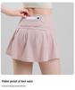 A-line High Waist Pleated Skorts with Lining - Summer Cool Anti-Exposure Running Tennis Yoga Fitness Shorts