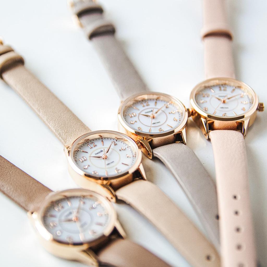 Fieldwork Analog Watch with Leather Solar SO Taeyang or Brown Women's Strap, Rechargeable, Gray, ASS179-3, Beige, Pink, Gray,