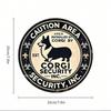 Vintage Corgi Security Sign Metal Tin Wall Decor 20x20cm Outdoor Home Office