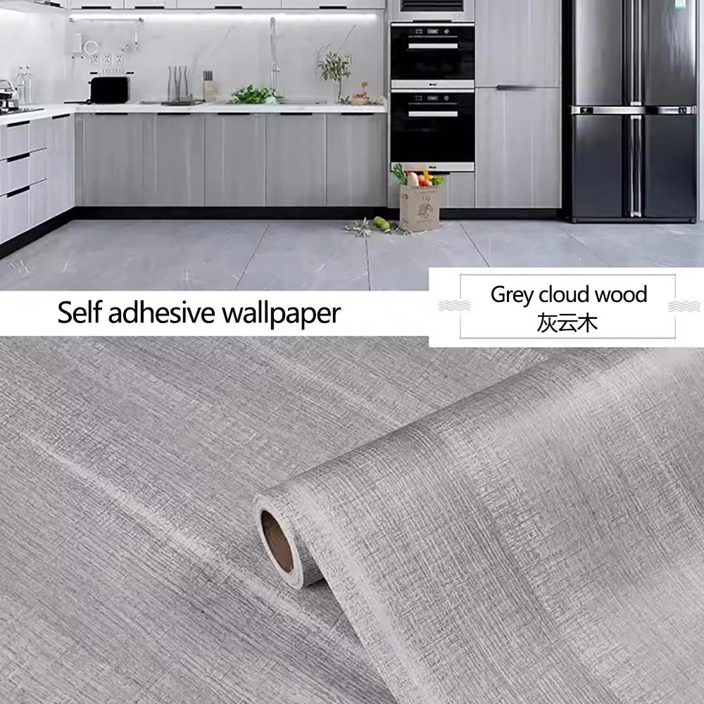Waterproof Wood Vinyl Wallpaper Self Adhesive Wallpapers Doors Cabinet Desktop Modern Furniture Decorative Wall Paper