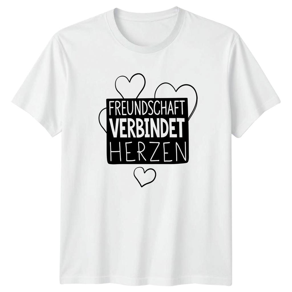 Freundschaft Verbindet Herzen TShirt GerUnisex Sayings Gift For Him And Her