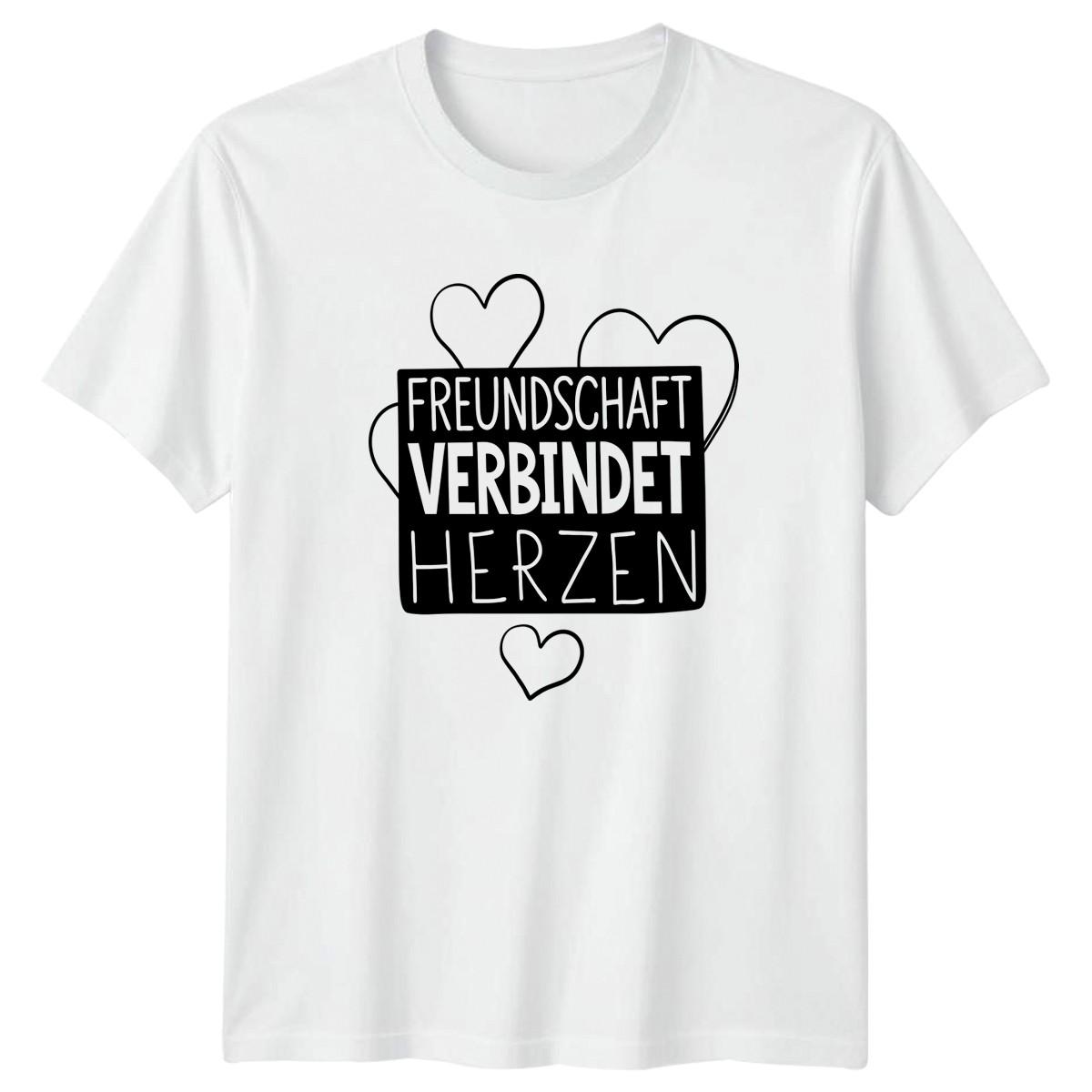 Freundschaft Verbindet Herzen T-Shirt German Sayings Gift For Him And Her XXXXL