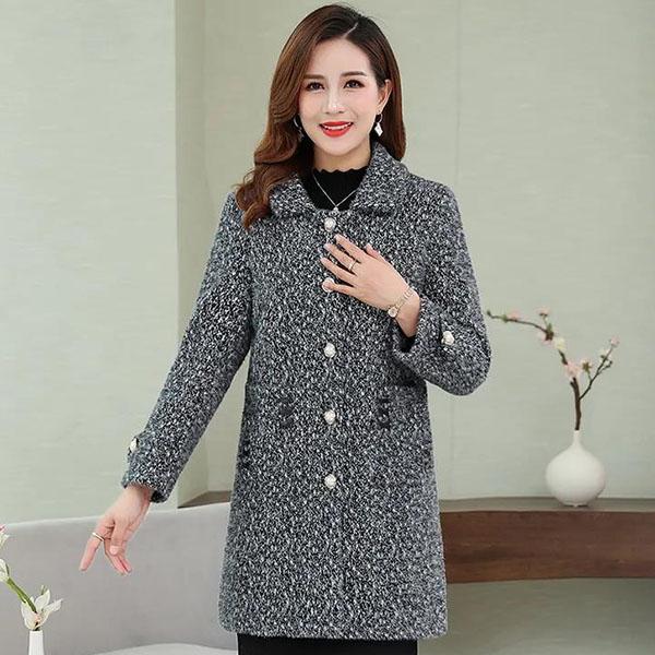 Mom Winter Mink Velvet Coat Mid-length Middle-aged and Elderly Women's Thickened Imitation Gold Velvet Coat