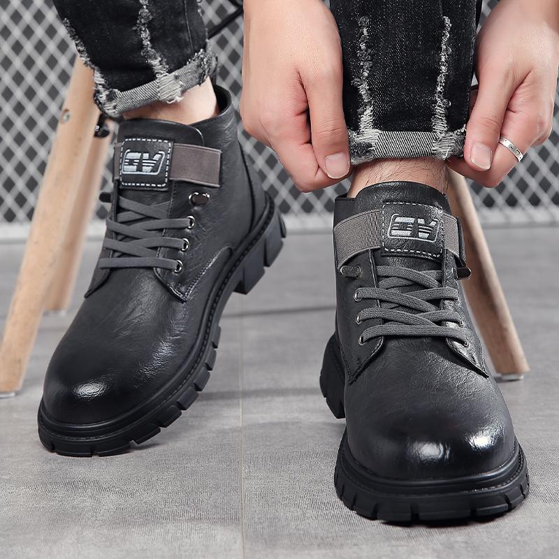 Módní Pánské Pokročilé Luxusní Značka Obchodní Jednání Svatba Večírek Britská Móda Kulatá Špička Měkká Prodyšná Podrážka Chelsea Kozačky