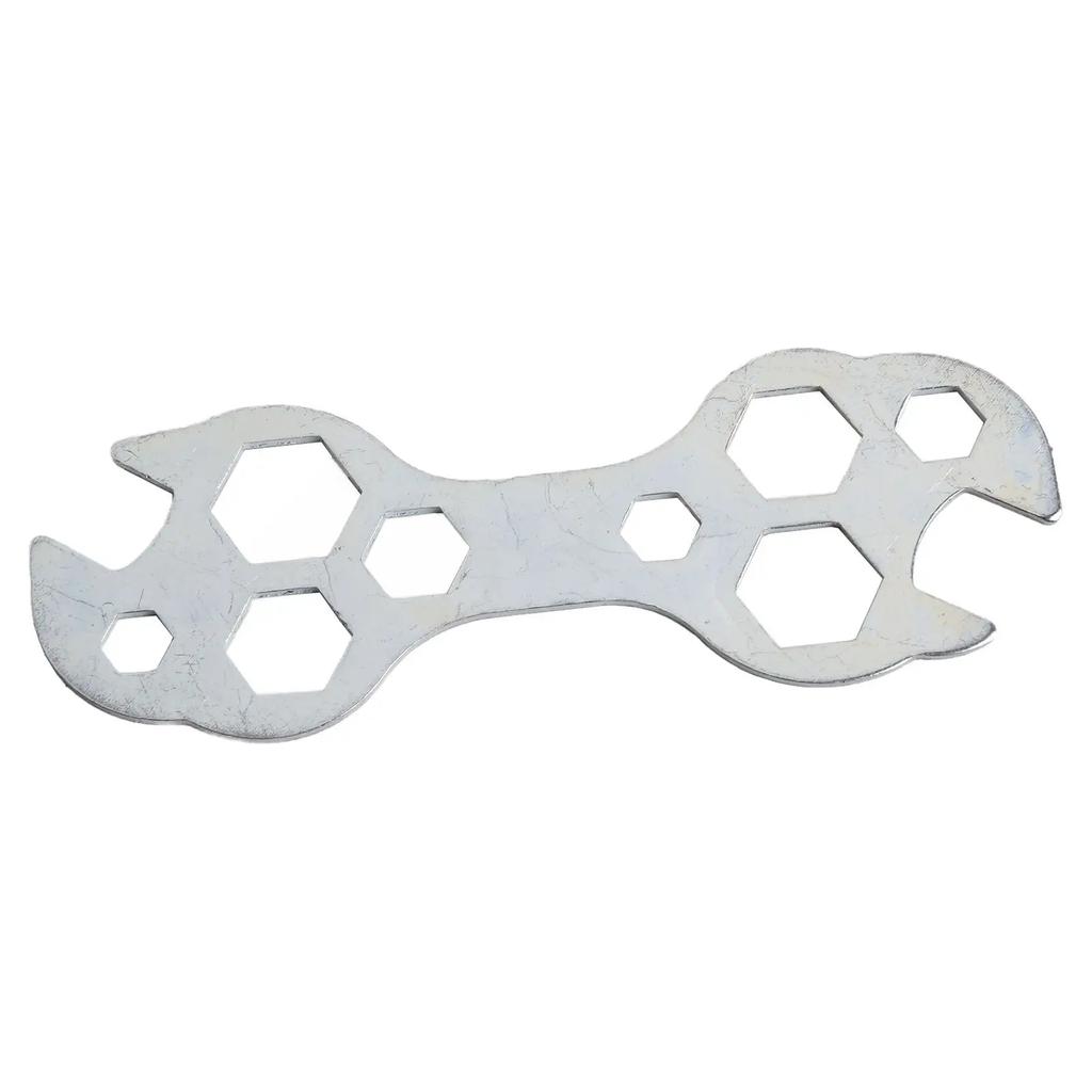 2221111     1pc 10 In 1 Mini Flat Steel Hexagon Wrench 8-17mm Bike Hex Key Spanner Repair Tools For Removing Installing Screws