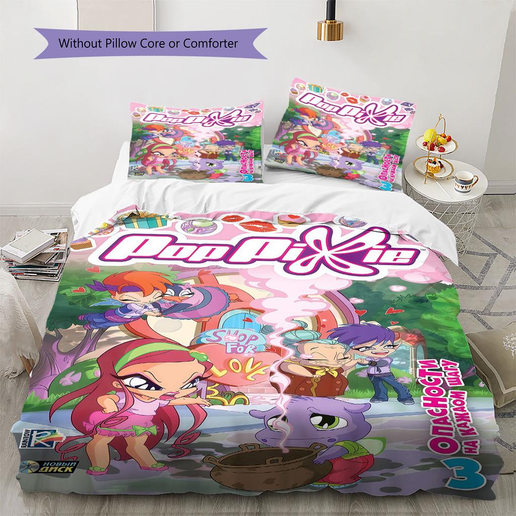 PopPixie poster Bedding Quilt Set Quilt Cover Pillowcase Home Decoration Birthday Gift (1 * duvet cover + 2 * pillowcase, without core)