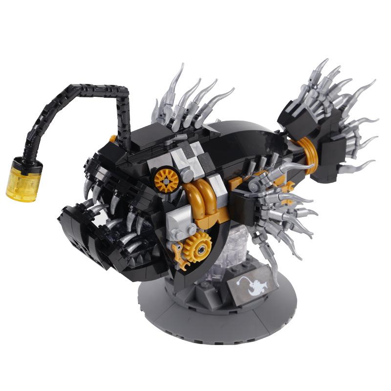 Mechanical Lanternfish Light-Up Building Blocks Toy - Educational Gift for Kids, Compatible with Lego