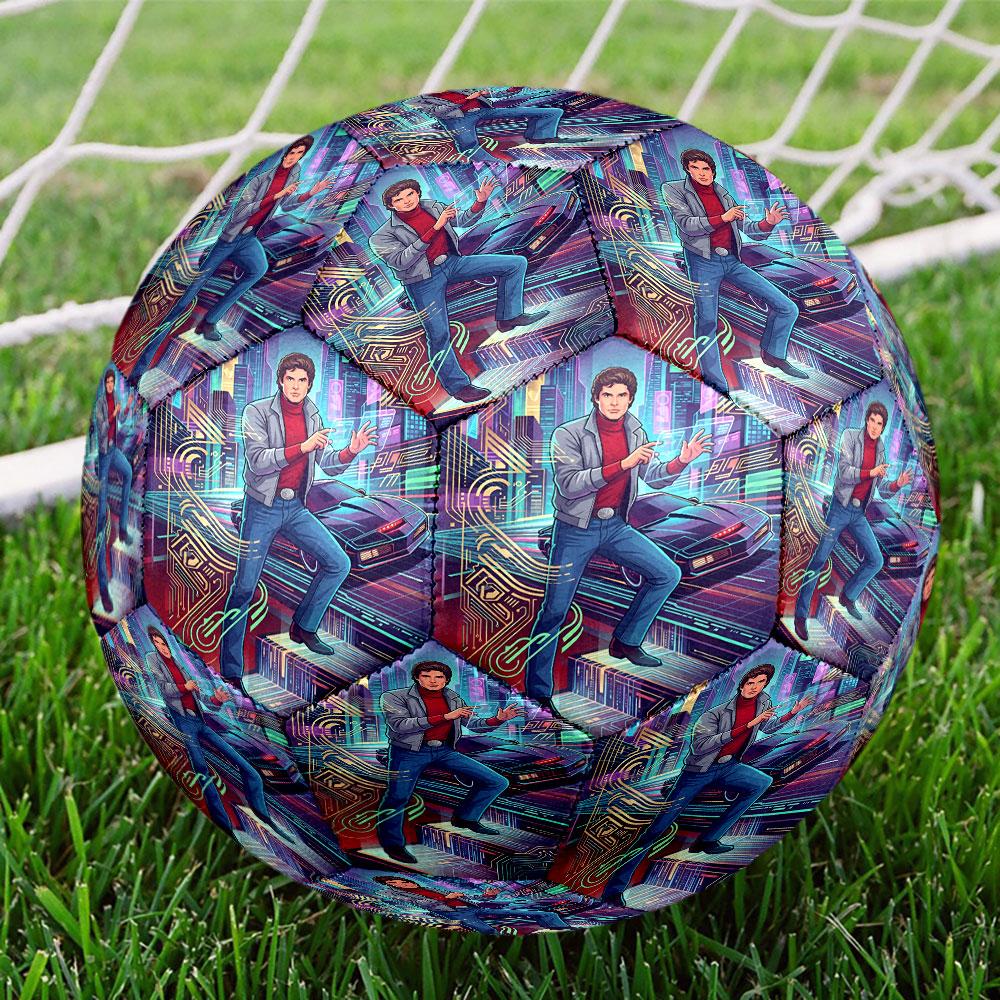 Knight Rider Print Size 5 Soccer Ball, Standard Match Football for Sports Game and Team Practice, Ideal Gift for Soccer Fans