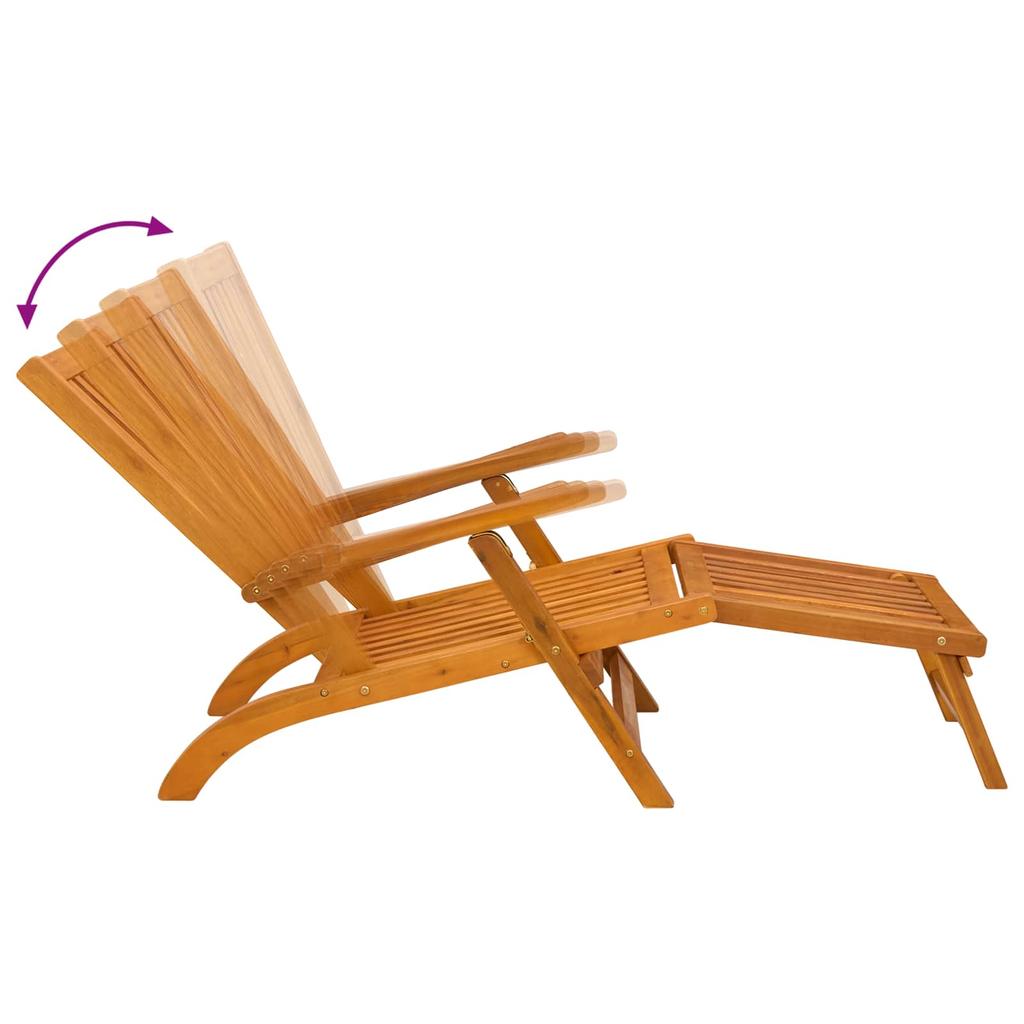 Reclining and Folding Sun Lounger 2 Pcs. Solid Acacia Wood