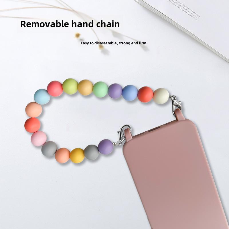 Colorful Anti-Lost Rope Phone Case for iPhone 11/12/13/14 Pro Max, Perfect for Women. Features Chain Design and Hand Strap.