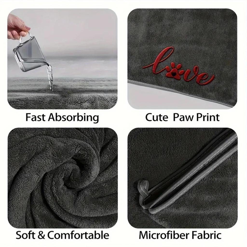 1/2pcs Quick Drying Dog and Cat Towels Soft Fiber Towels Bath Towel Pet Bathrobe Covenient  Cleaning Towel Pet Supplies