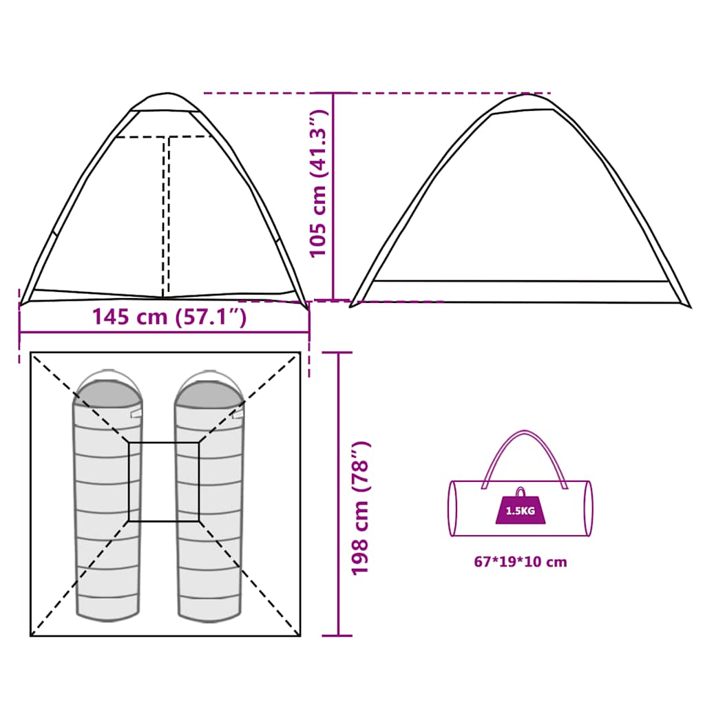 Dome Camping Tent for 2 Persons Camouflage Pattern Waterproof
