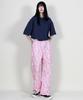 Deumakeu Flower Pattern Side One-Pleat Semi-Wide Pants Hot Red